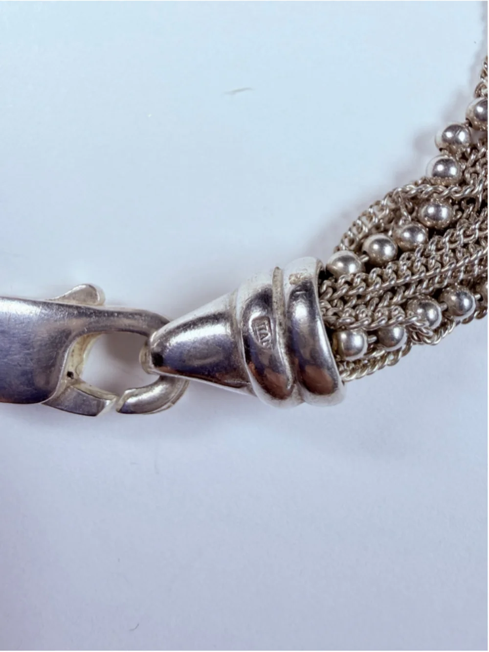 Designer Gimet 17 Multi Chain Strand 925 Sterling Silver Torsade Bracelet Italy